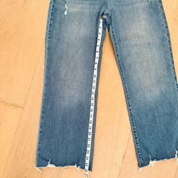KanCan Boho Babe High Rise Slim Wide Leg Jeans Blue Wash Distressed Women's 29 - Picture 9 of 12